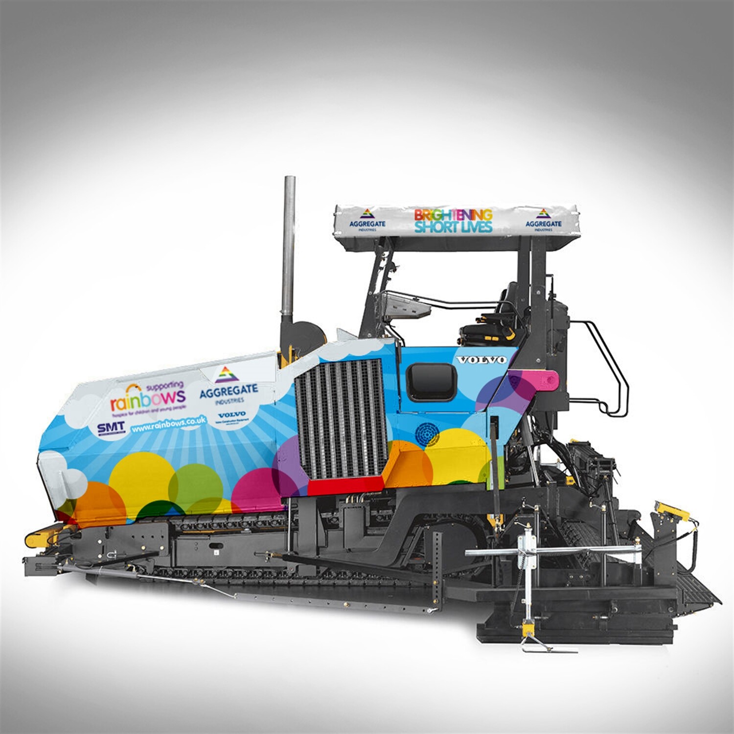 Aggregate Industries brings technicolour cheer to local childrens hospice with new rainbow paver
