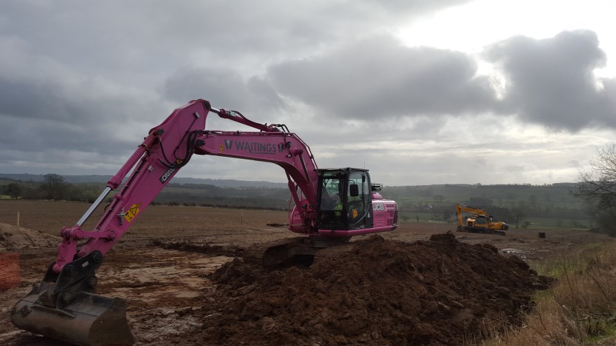 Pink digger at Ray Wind Farm 2