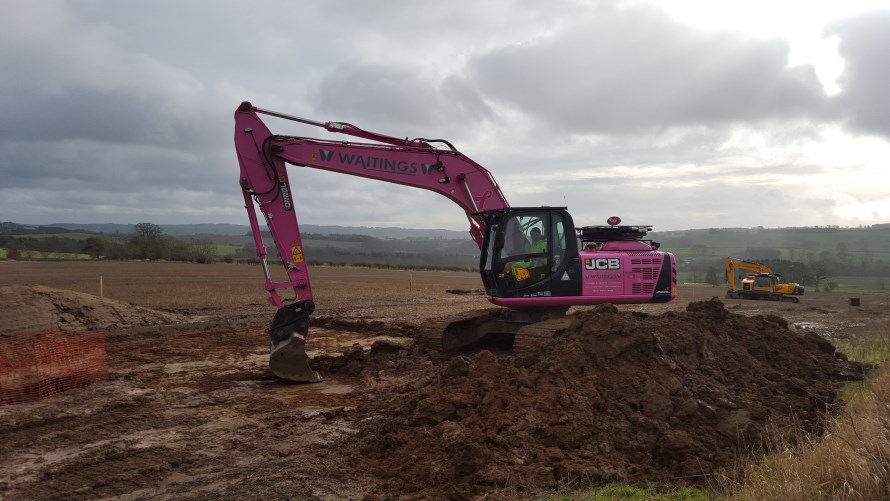 Pink digger at Ray Wind Farm 3