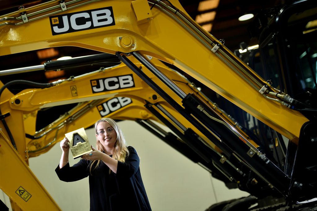 Pictured is Holly Broadhurst, who has won the Higher and Degree Apprentice of the Year at the National Apprenticeship Awards with her award at JCB Compact Products, Cheadle Brief.  Picture of Holly Broadhurst, who has won the Higher and Degree Apprentice of the Year at the National Apprenticeship Awards. The job is at Compact Products in Cheadle.