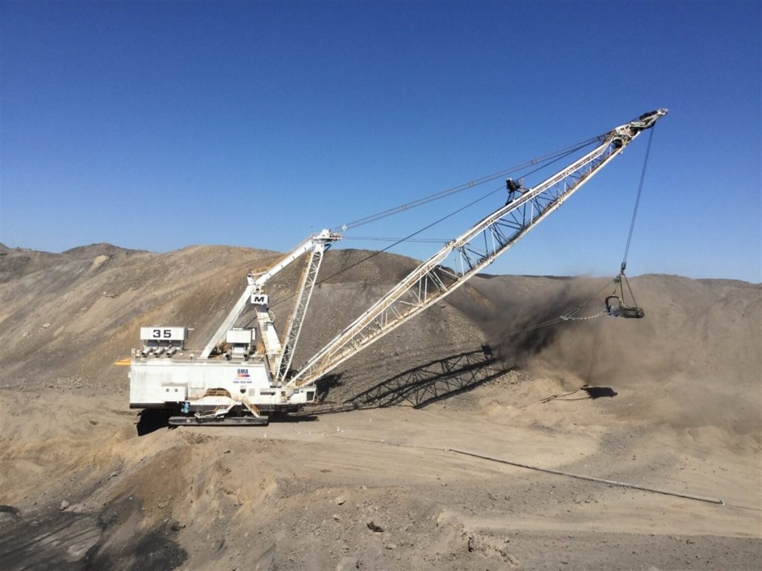 At the Controls of a Giant Dragline