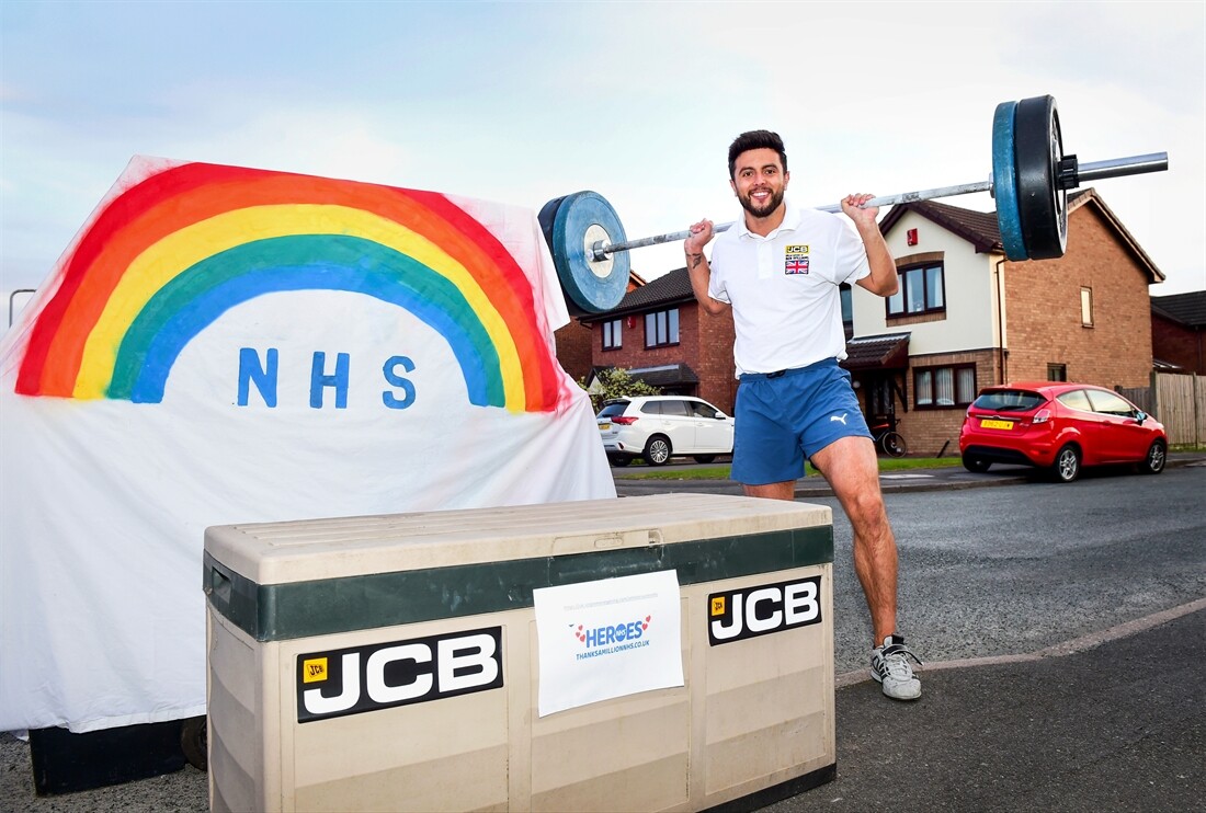 JCB sponsored athletes smash NHS charity target