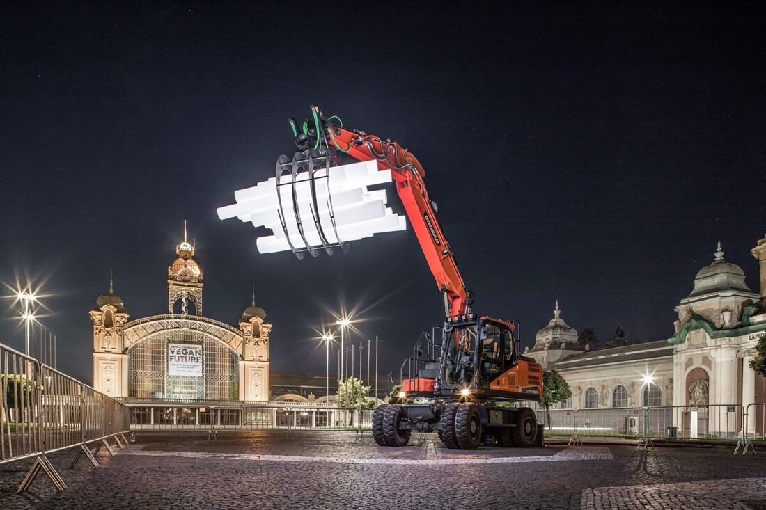 Excavator turned into art exhibit