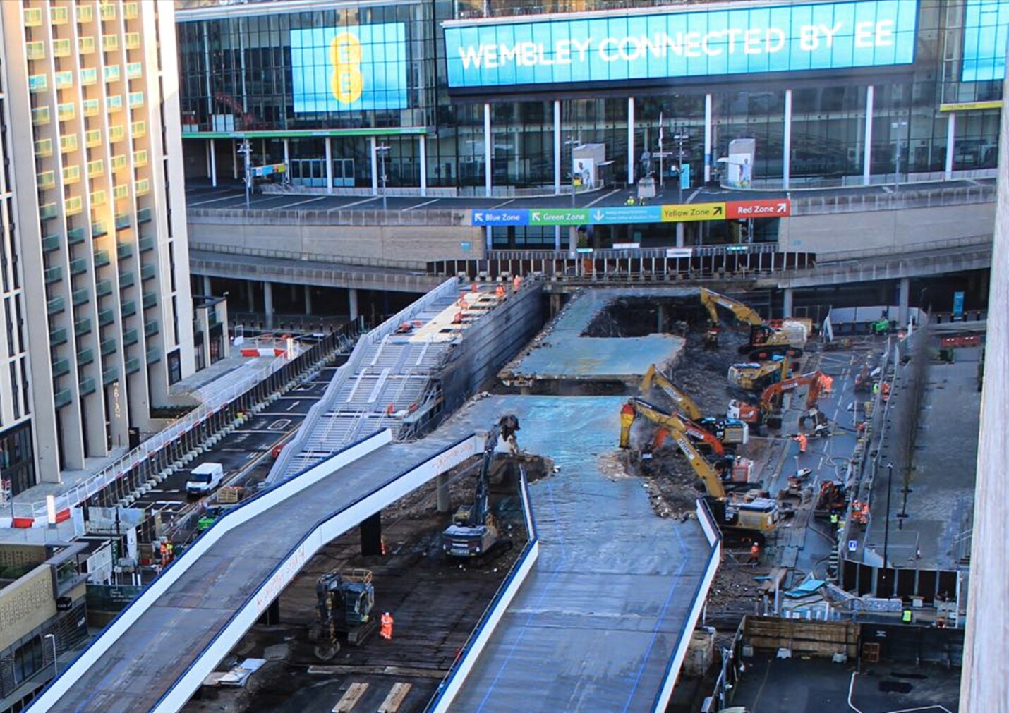 Demolition work begins on Wembley Way