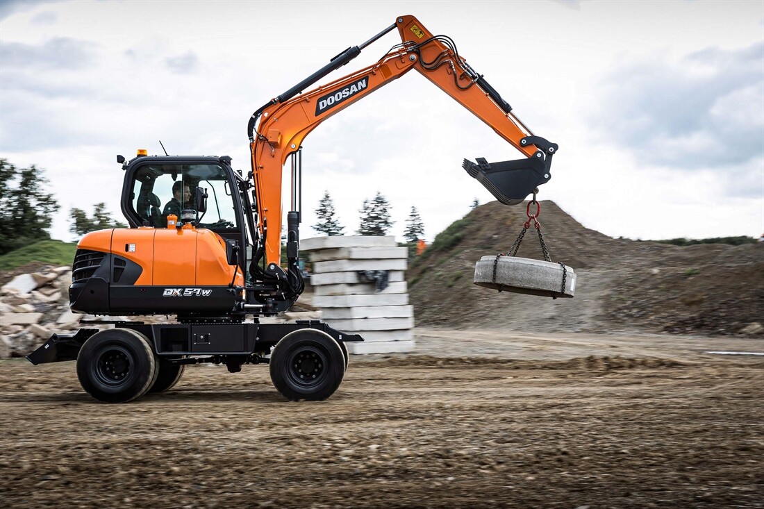 New Doosan DX57W-7 wheeled excavator