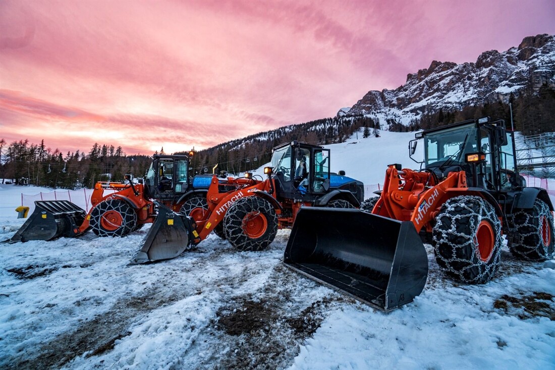 Hitachi machines prepare world class ski slopes