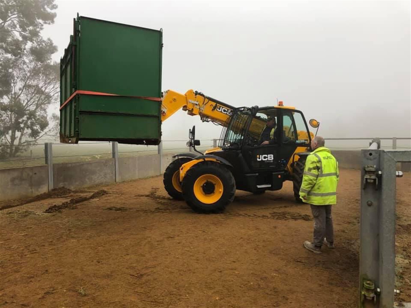 JCB involved in rhino relocation