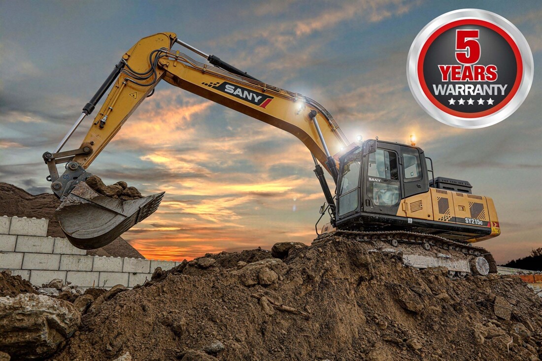 Sany announce 5-year warranty on excavators