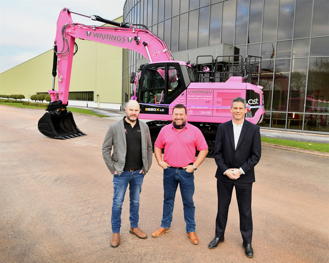 Waitings tickled pink by fundraising JCB digger