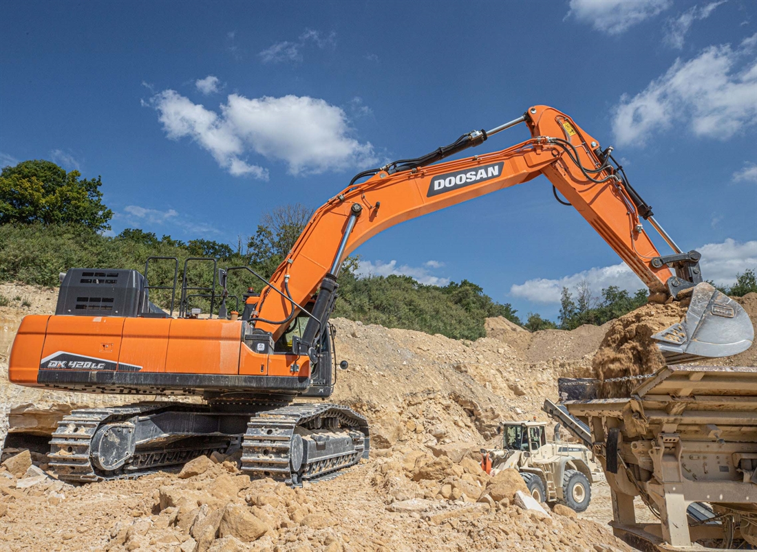 New features on large Doosan crawler excavators