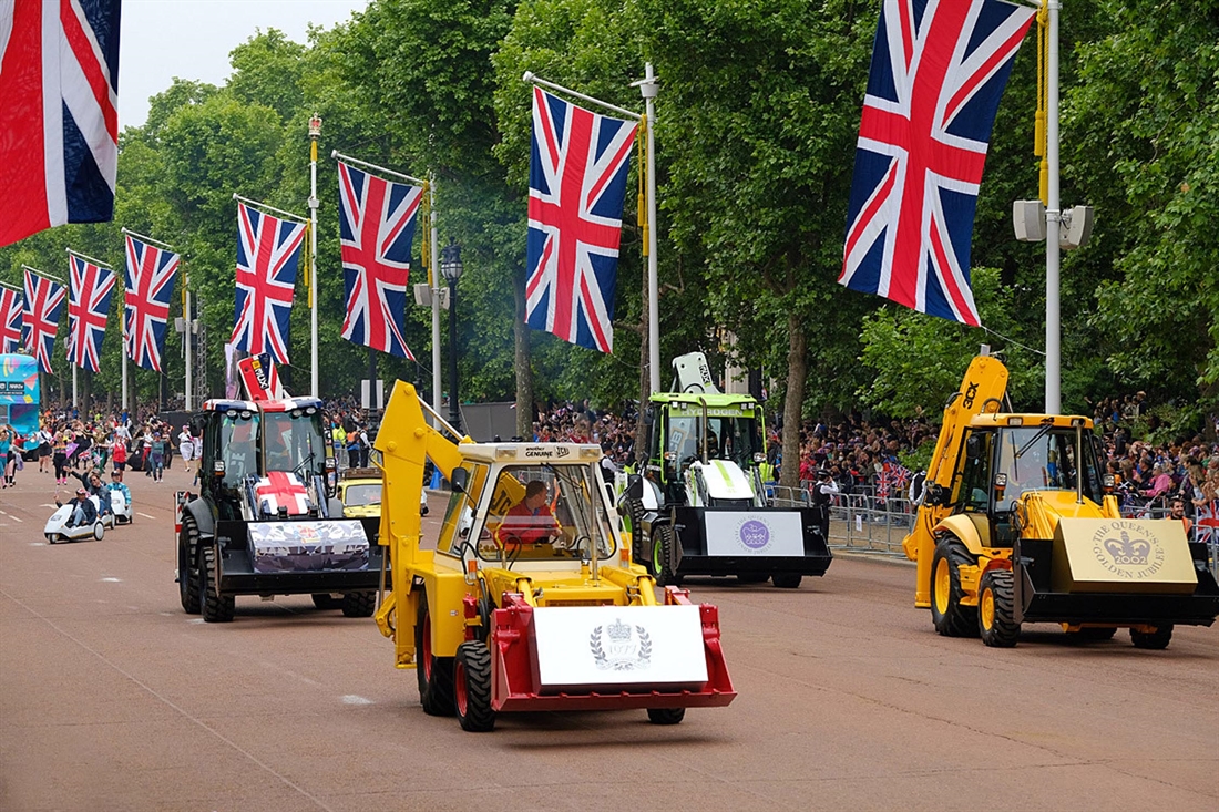 JCB machines join pageant fit for a Queen