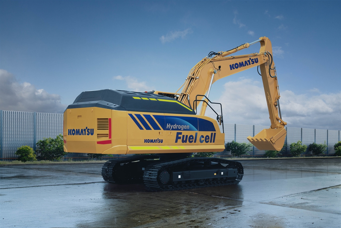 Komatsu excavator with hydrogen fuel cell