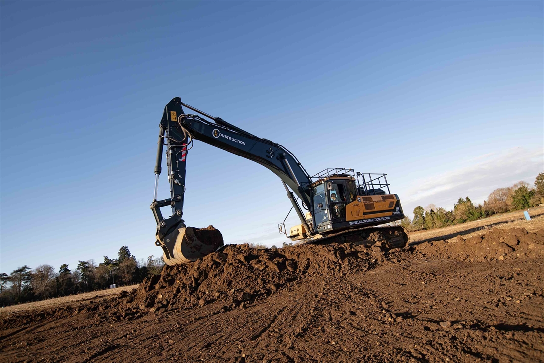 HD Hyundai HX330AL on historical dig