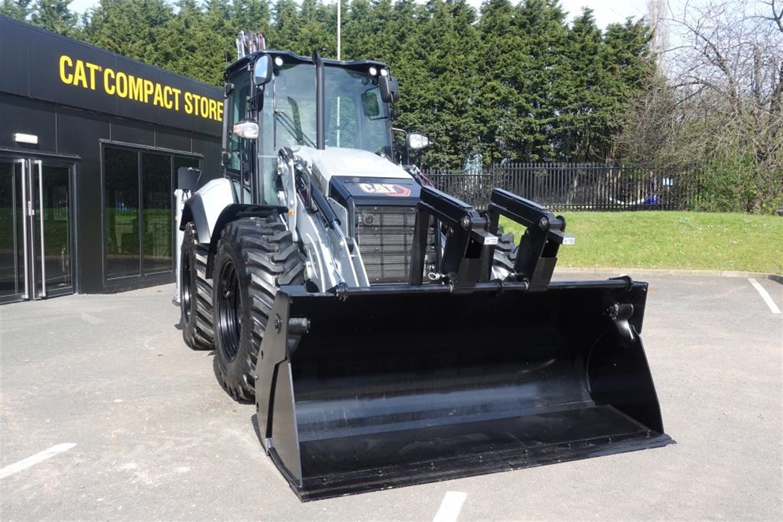 Centennial Cat backhoe takes pride of place at Finning UK HQ