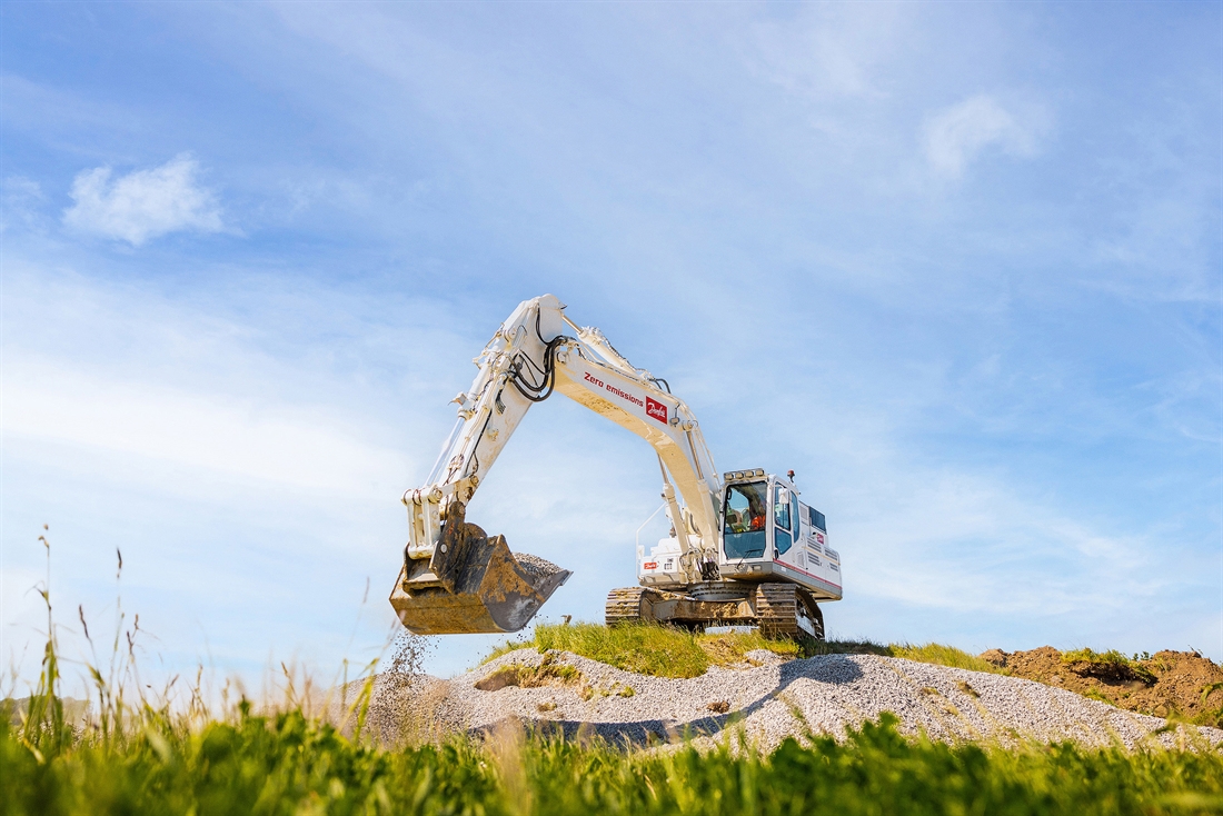 Danfoss� Dextreme Max system reduces electric excavator power consumption by 35%, extending runtime by 53%