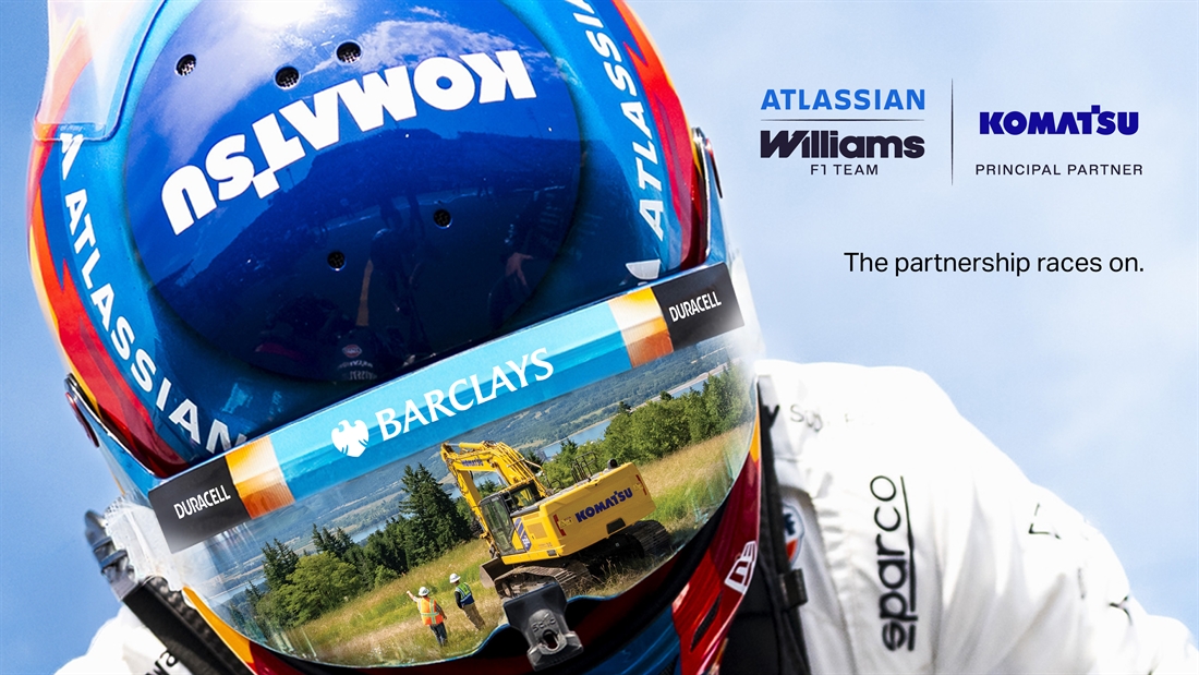 Komatsu and Atlassian Williams F1 Team renew and expand partnership